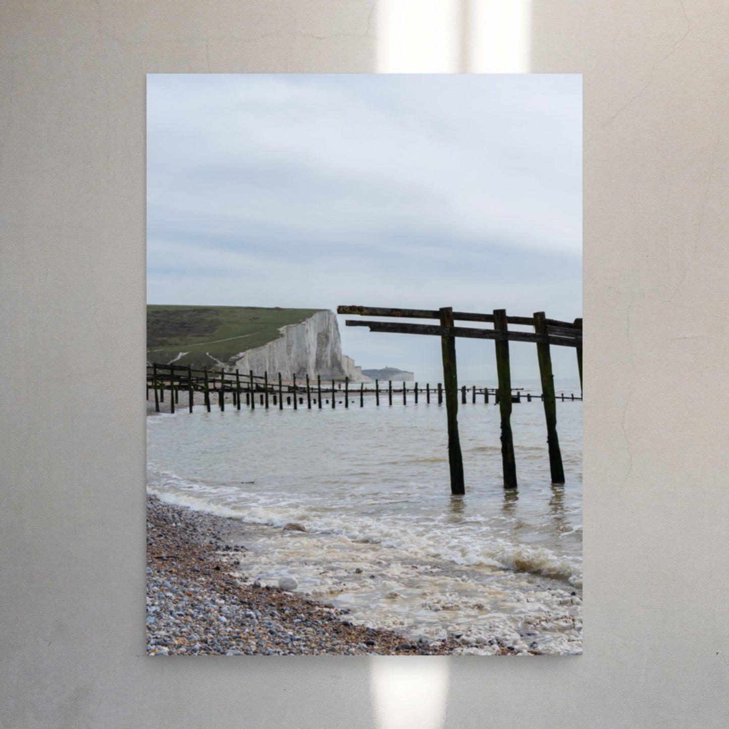 No. 7700A Fine Art Vintage Coastal Cliff Docks Matte Paper Print