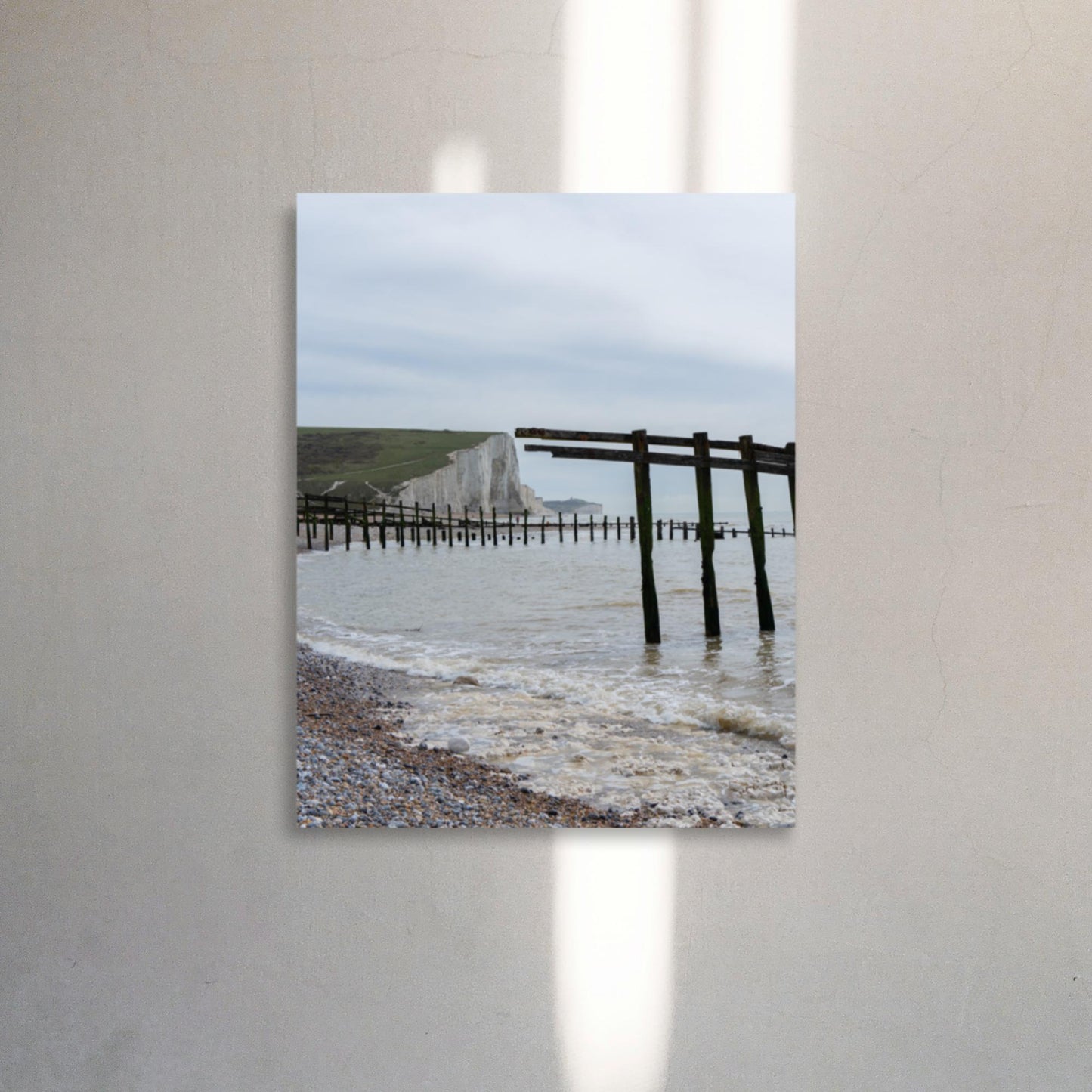 No. 7700A Fine Art Vintage Coastal Cliff Docks Matte Paper Print