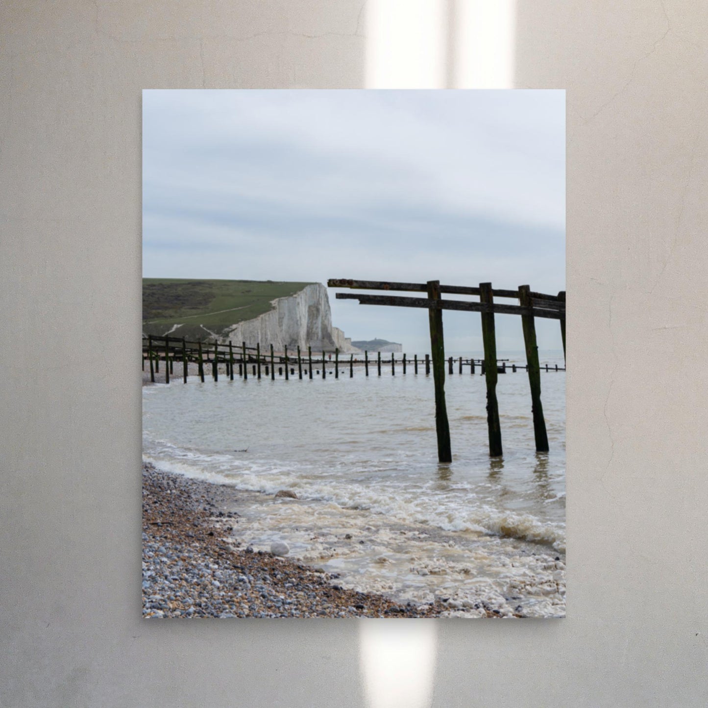 No. 7700A Fine Art Vintage Coastal Cliff Docks Matte Paper Print